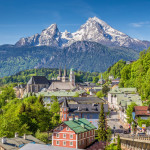 Historic town of Berchtesgaden with Watzmann, Berchtesgadener Land, Upper Bavaria, Germany