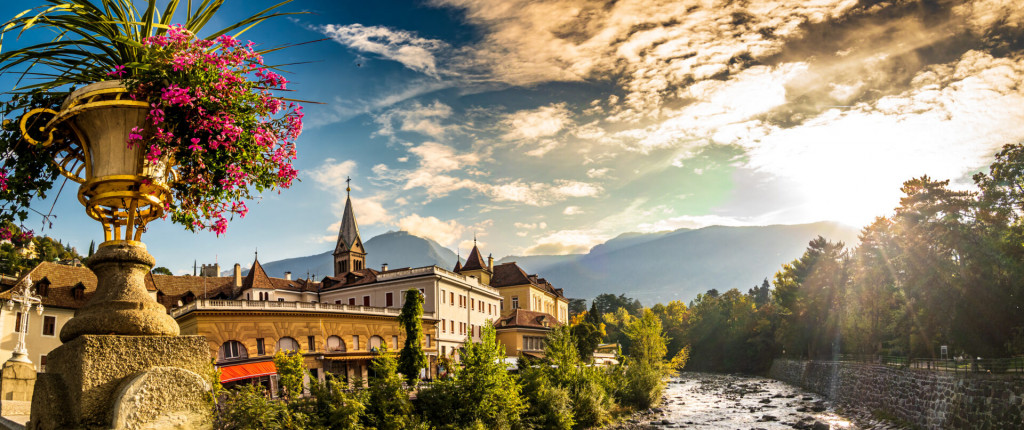 historic buildings at the old town of Meran - Merano in italy